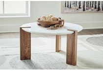 isanti white brown cocktail table   