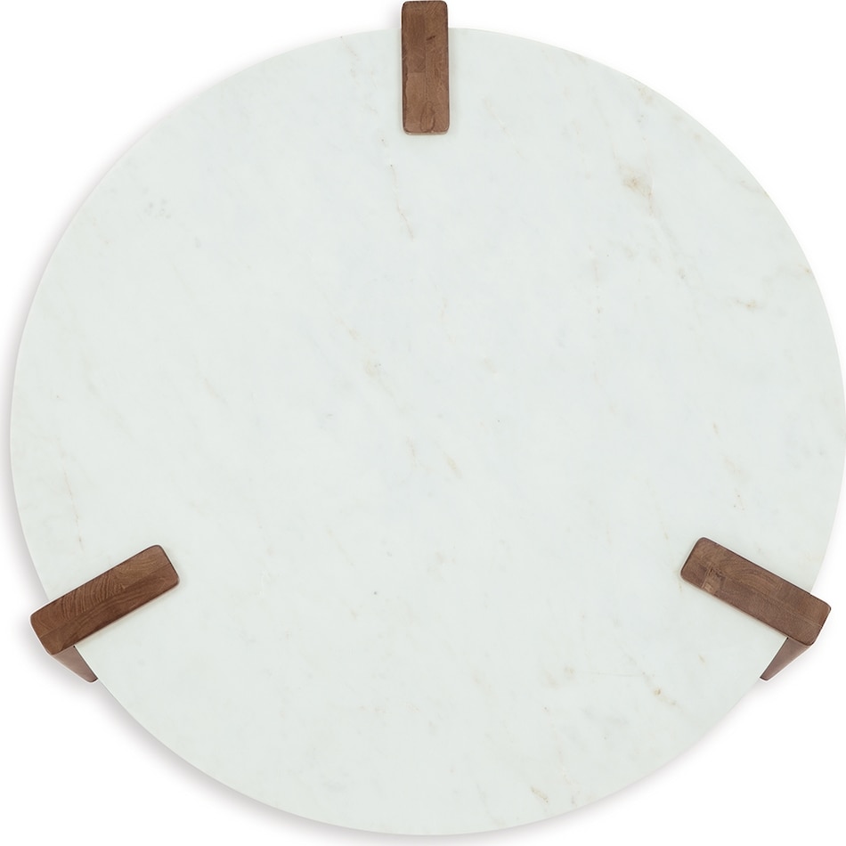 isanti white brown cocktail table   