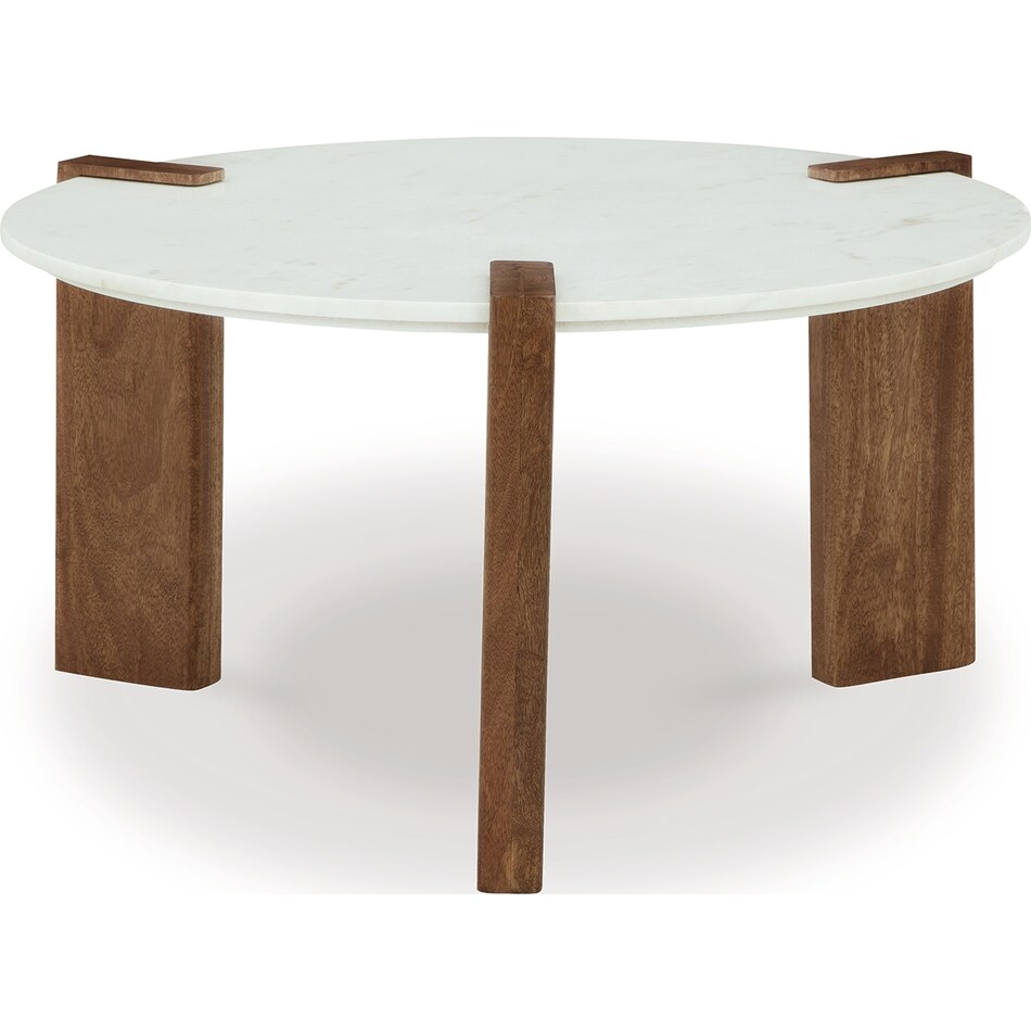 isanti white brown cocktail table   