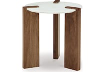 isanti white brown end table   