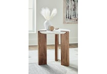 isanti white brown end table   