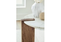 isanti white brown end table   