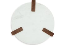 isanti white brown end table   