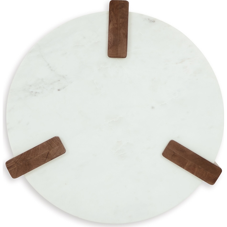isanti white brown end table   