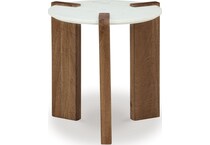 isanti white brown end table   