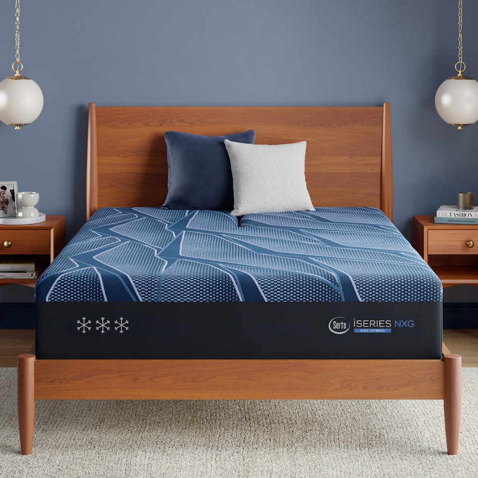 iseries nxg  firm top color: dark blue side color: dark blue accent color: light blue mattress twin xl   