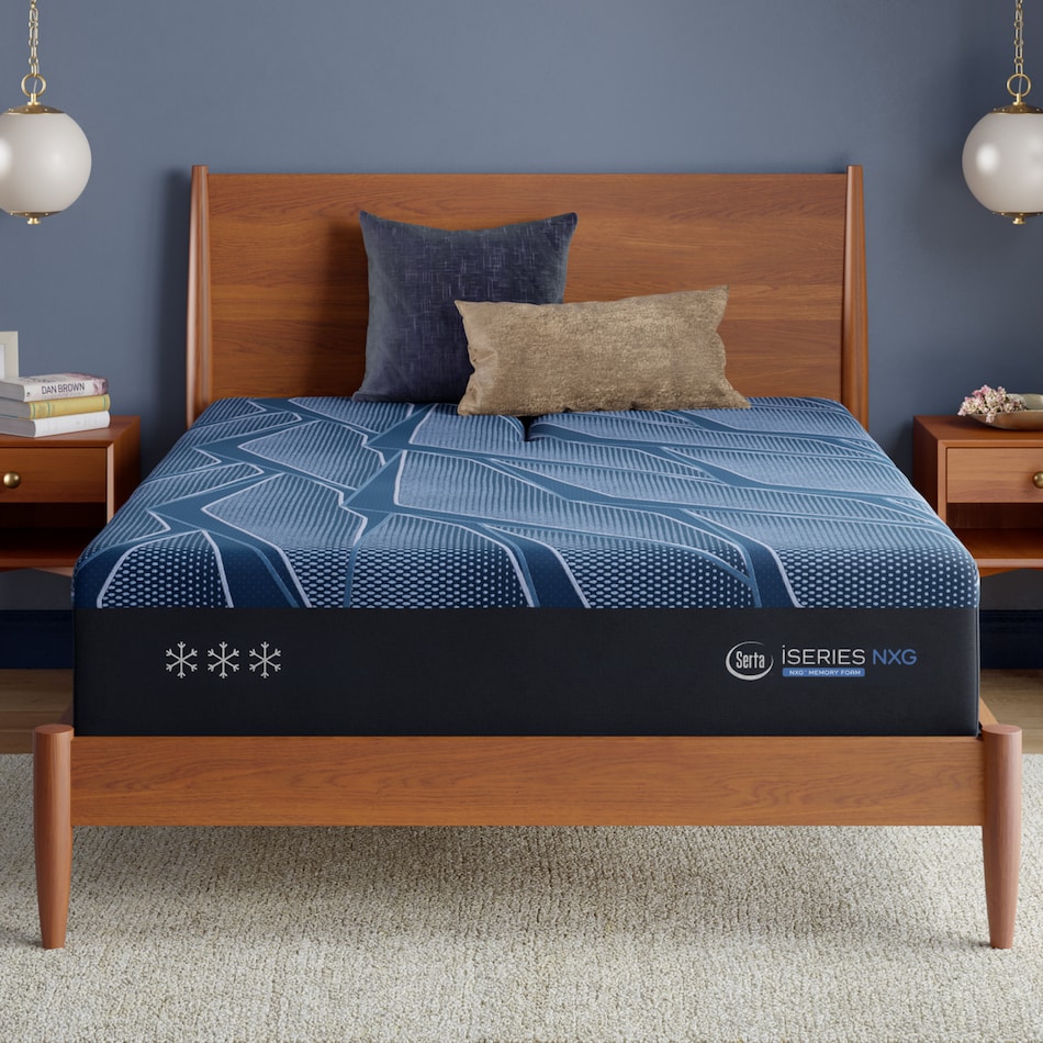 iseries nxg  medium top color: dark blue side color: dark blue accent color: light blue mattress full   
