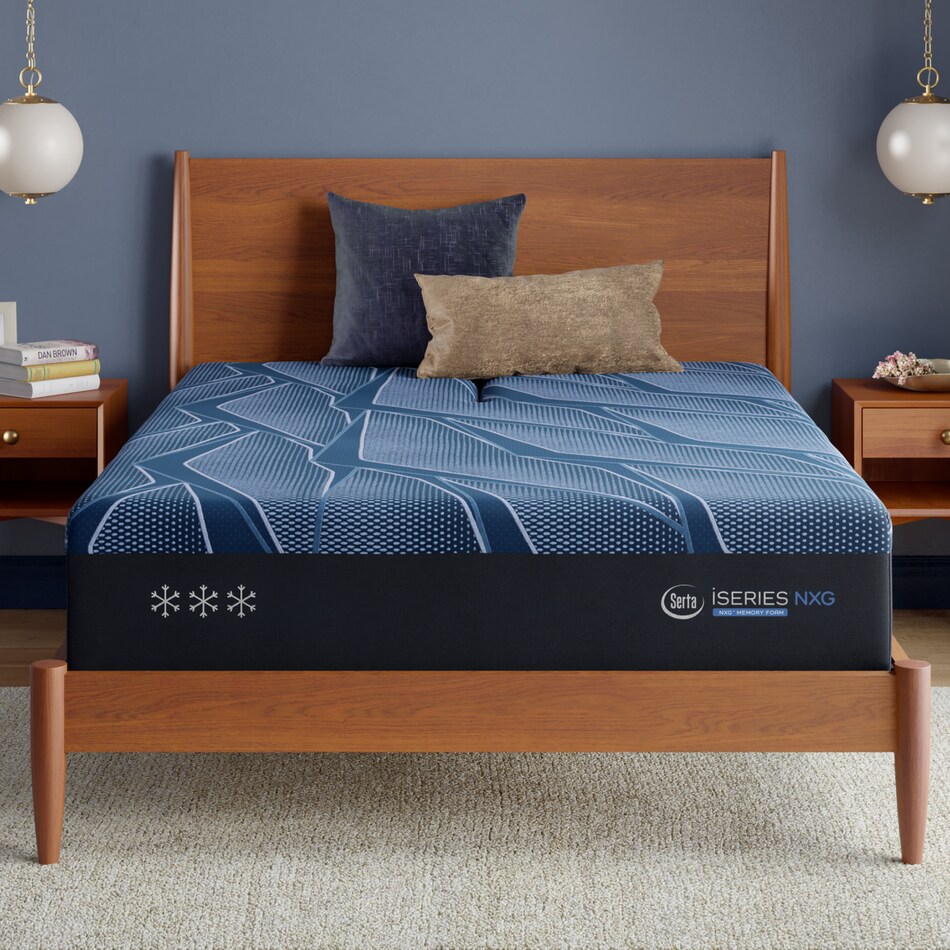 iseries nxg  medium top color: dark blue side color: dark blue accent color: light blue mattress king   