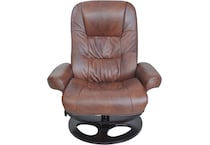 jacque hilton whiskey leather push back recliner   