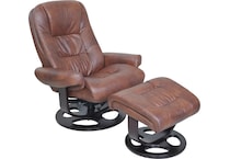 jacque hilton whiskey leather push back recliner   