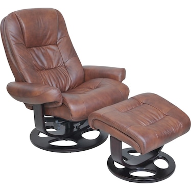 JACQUE LEATHER SWIVEL RECLINER