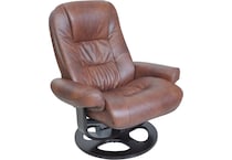 jacque hilton whiskey leather push back recliner   