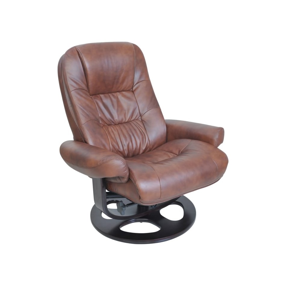 jacque hilton whiskey leather push back recliner   