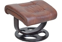 jacque hilton whiskey leather push back recliner   