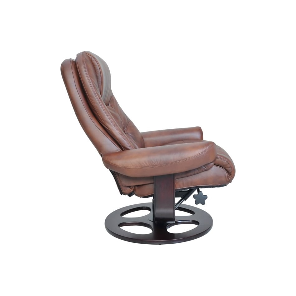 jacque hilton whiskey leather push back recliner   