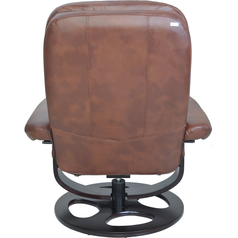 jacque hilton whiskey leather push back recliner   