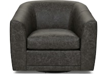 jadee grey leather accent chair   