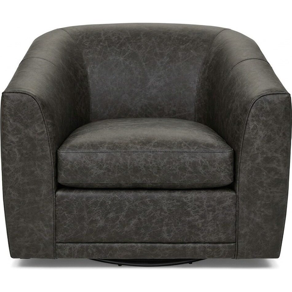 jadee grey leather accent chair   