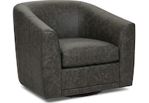 jadee grey leather accent chair   
