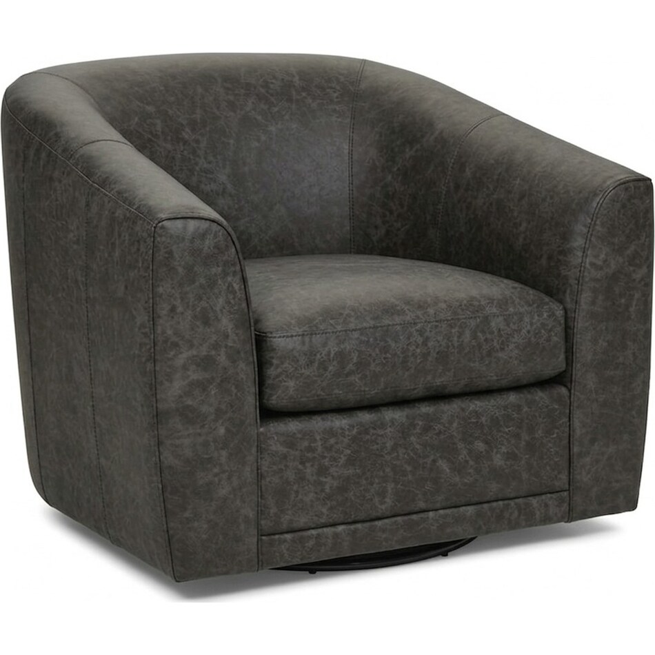 jadee grey leather accent chair   