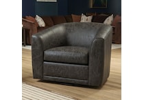 jadee grey leather accent chair   