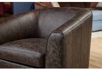 jadee grey leather accent chair   