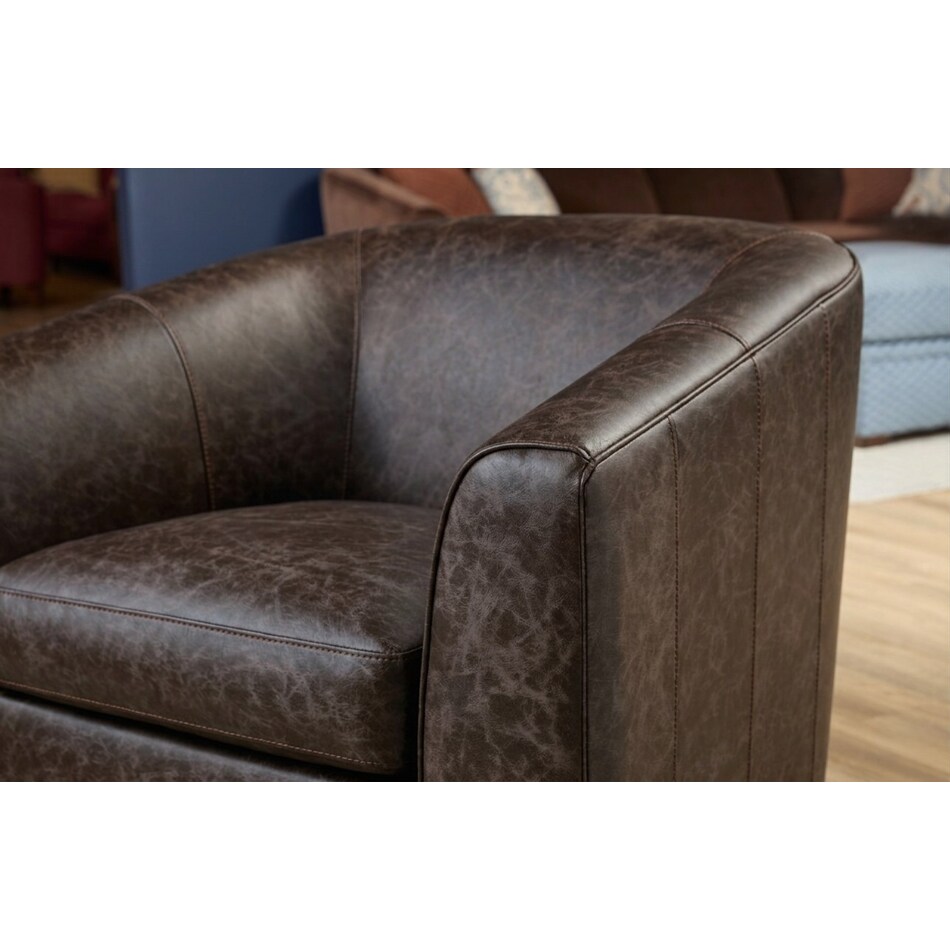 jadee grey leather accent chair   