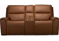 jaxson carmel power leather reclining console loveseat   