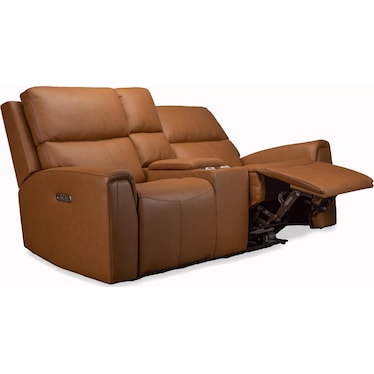 JAXSON LEATHER POWER RECLINING LOVESEAT