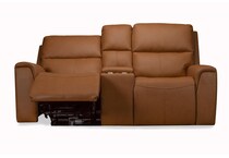jaxson carmel power leather reclining console loveseat   