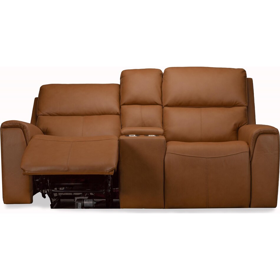 jaxson carmel power leather reclining console loveseat   