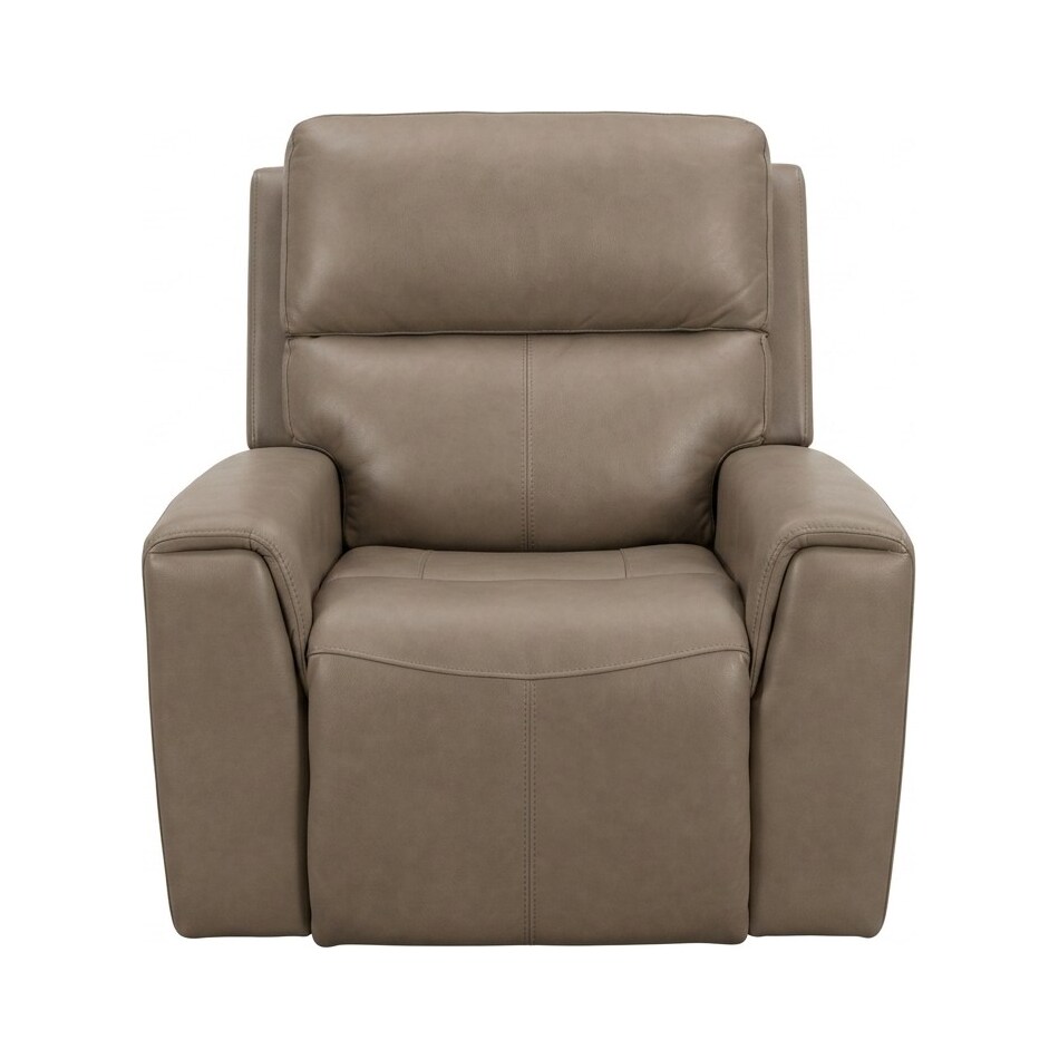 jaxson mid sahara brown power leather recliner   