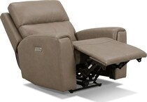 jaxson mid sahara brown power leather recliner   