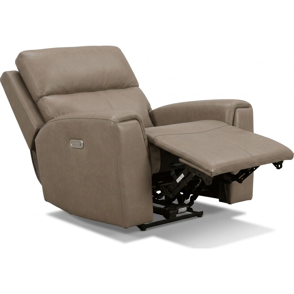 jaxson mid sahara brown power leather recliner   