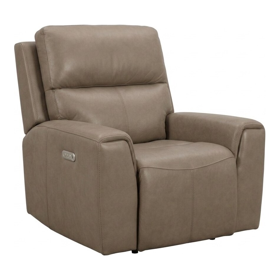 jaxson mid sahara brown power leather recliner   