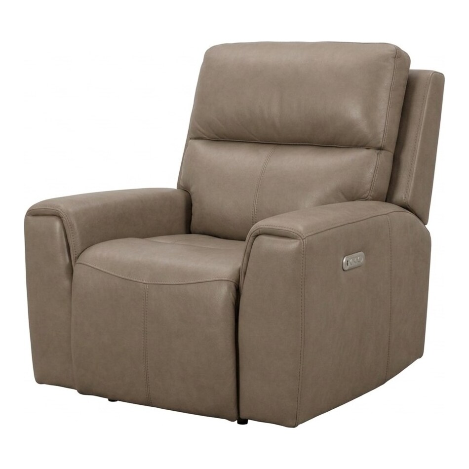 jaxson mid sahara brown power leather recliner   