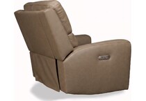 jaxson mid sahara brown power leather recliner   