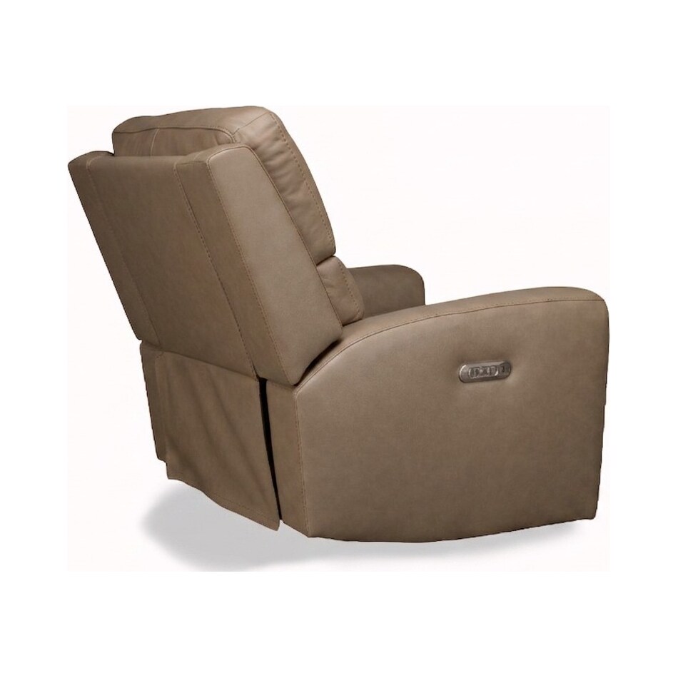 jaxson mid sahara brown power leather recliner   