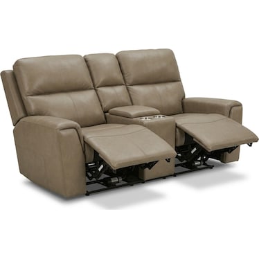 JAXSON LEATHER POWER RECLINING LOVESEAT BY FLEXSTEEL