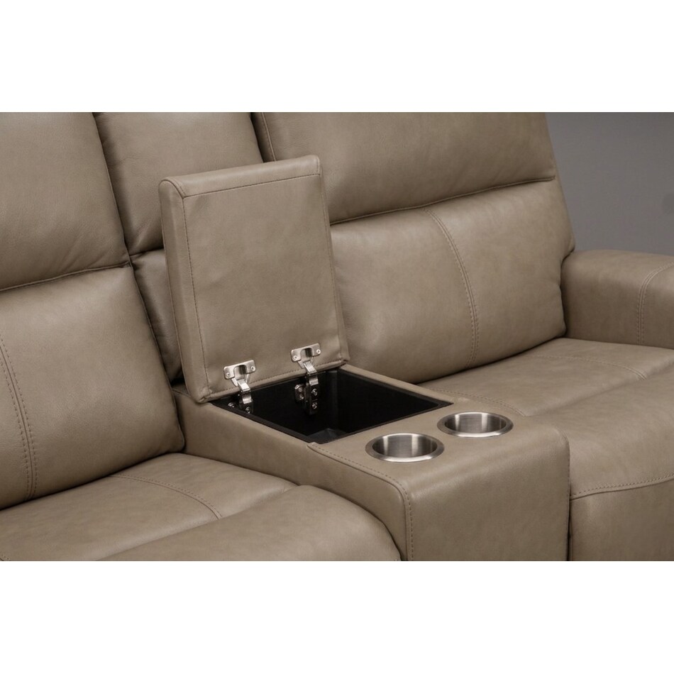 jaxson mid sahara brown power leather reclining console loveseat   