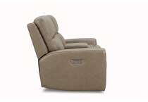 jaxson mid sahara brown power leather reclining console loveseat   