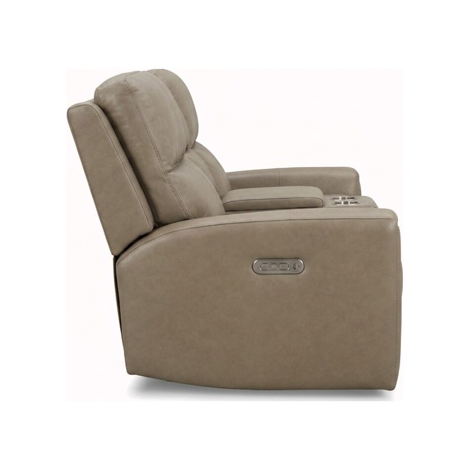 jaxson mid sahara brown power leather reclining console loveseat   