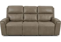 jaxson mid sahara brown power leather reclining sofa   