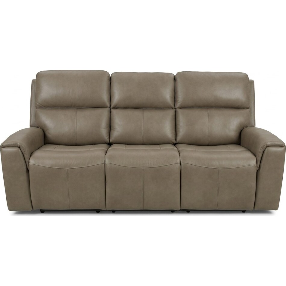 jaxson mid sahara brown power leather reclining sofa   