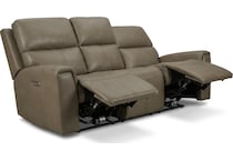 jaxson mid sahara brown power leather reclining sofa   