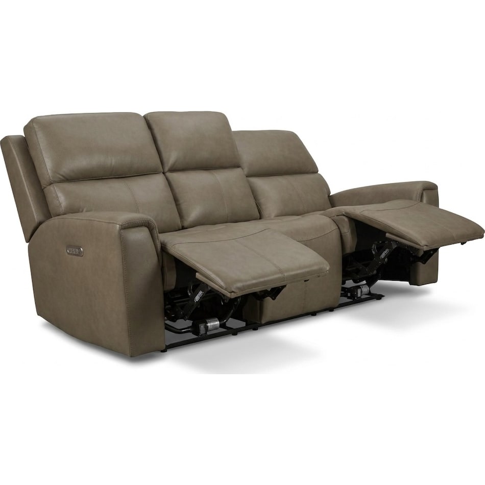jaxson mid sahara brown power leather reclining sofa   