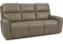 jaxson mid sahara brown power leather reclining sofa   