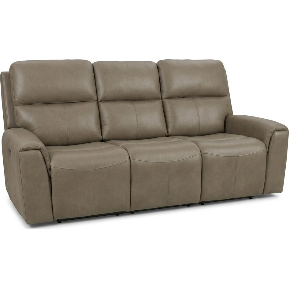 jaxson mid sahara brown power leather reclining sofa   