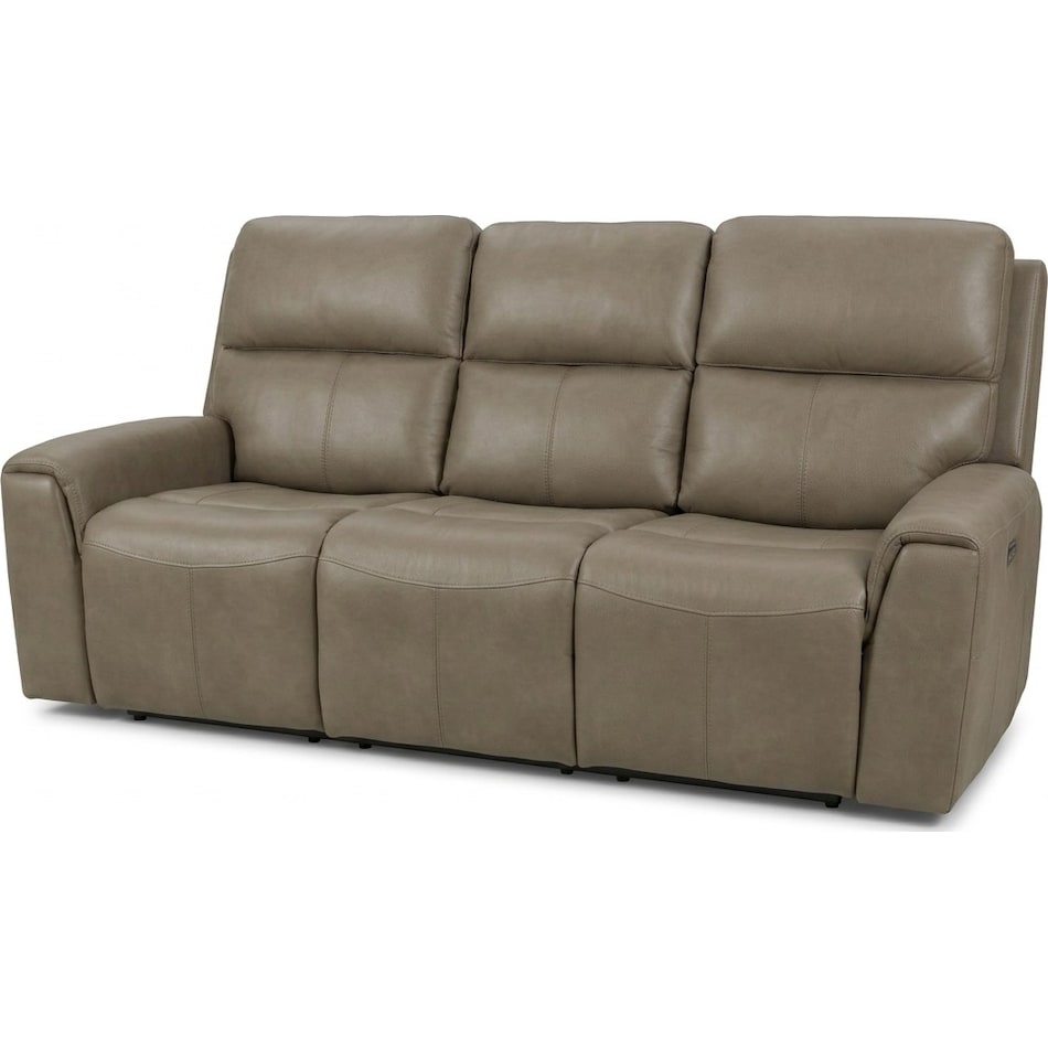 jaxson mid sahara brown power leather reclining sofa   
