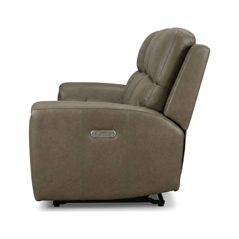 jaxson mid sahara brown power leather reclining sofa   